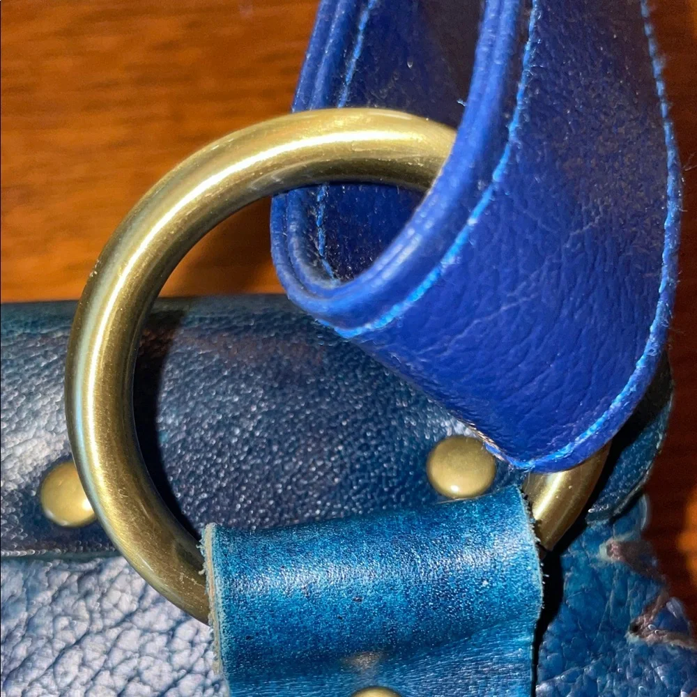 Vintage leather Blue Owl 🦉 Crossbody Bag